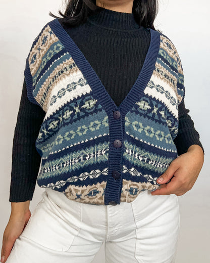 Blue Knitted Vest