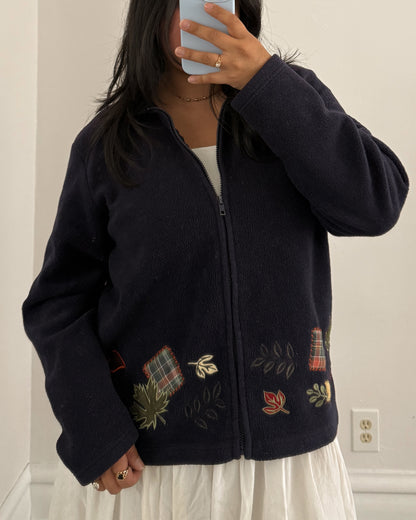 90’s Navy Fleece Fall Jacket