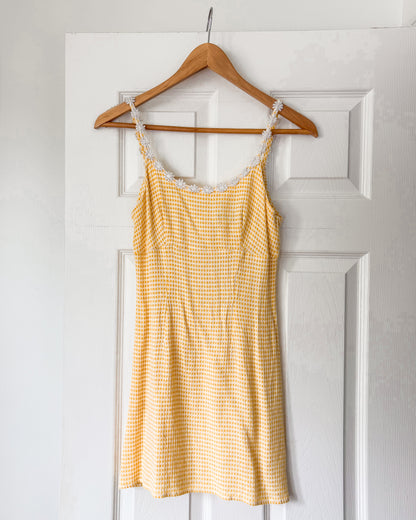 Vintage Yellow Gingham Dress