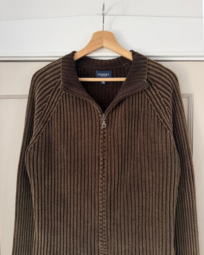 Y2K 2006 Brown Zip Up Sweater