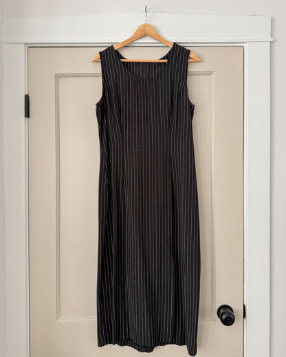Vintage Black Striped Maxi Dress