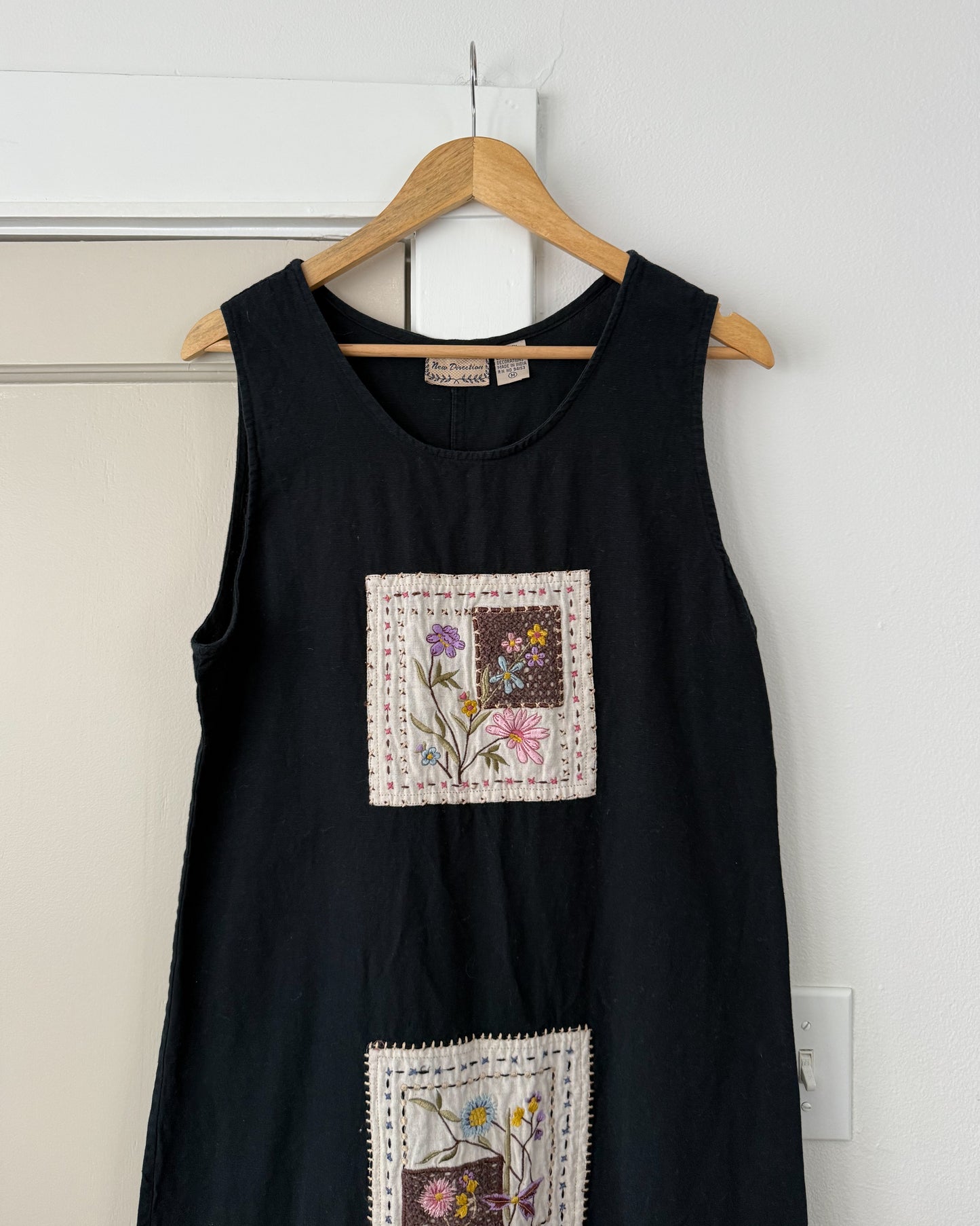 Black Maxi Patchwork Dress