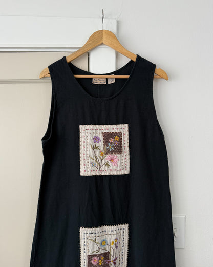 Black Maxi Patchwork Dress