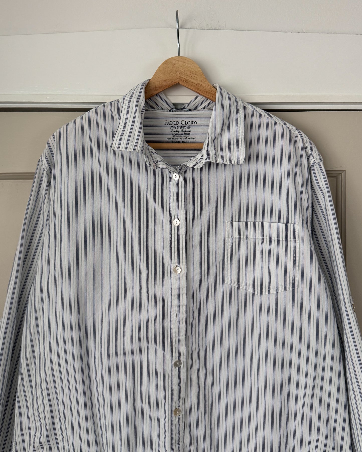 Cotton Striped Button Up Shirt
