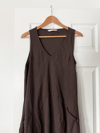 Brown Linen Tank Dress