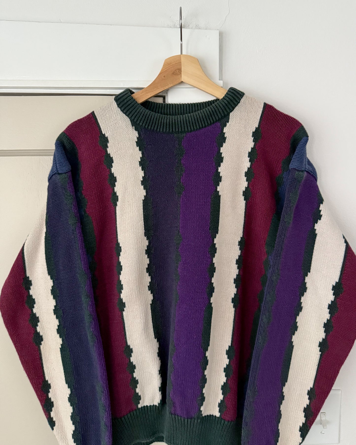 Retro Colorblock Knitted Sweater