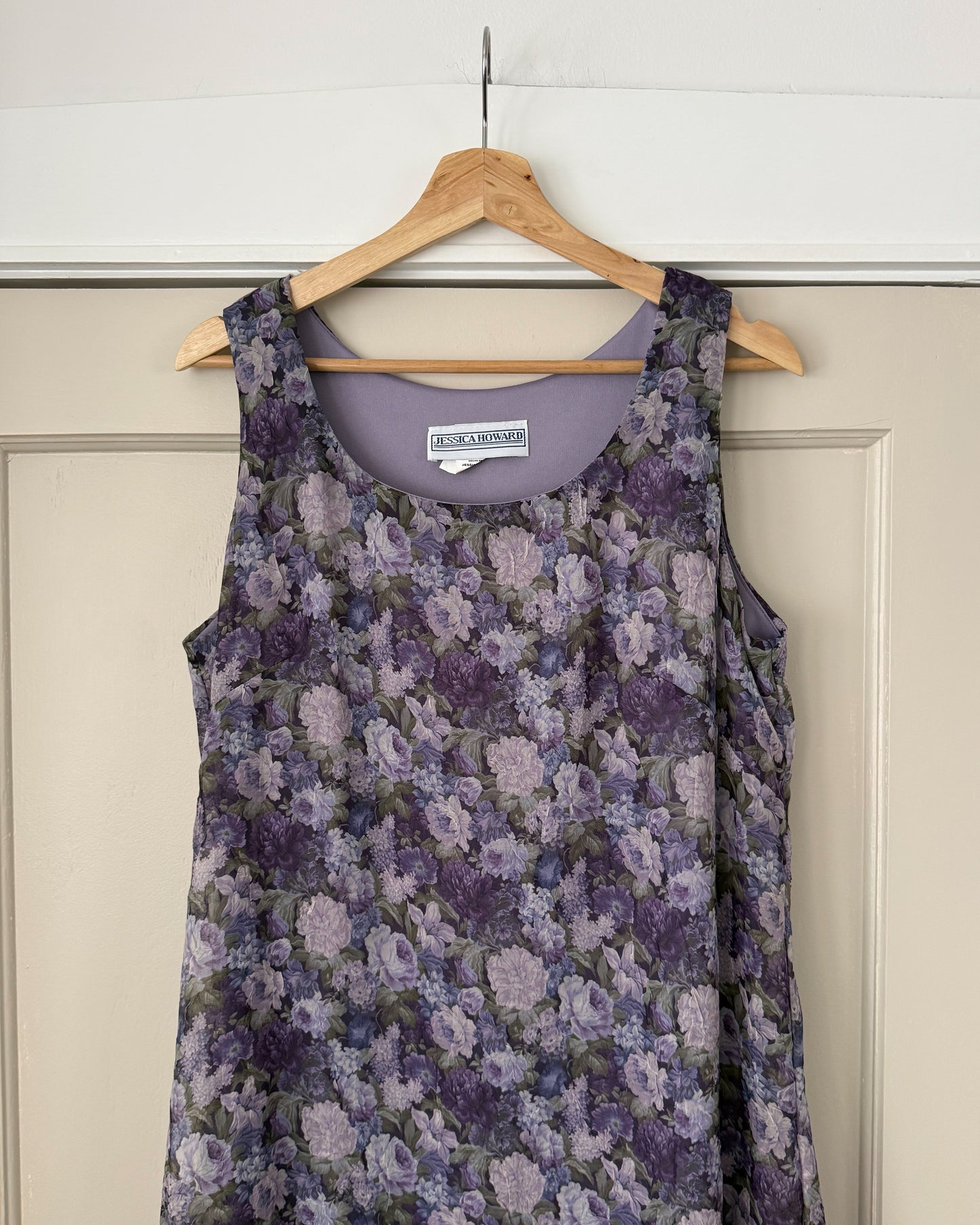 Vintage Purple Floral Maxi Dress