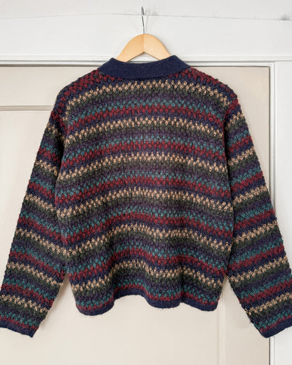 Paul Harris Striped Zip Up Sweater