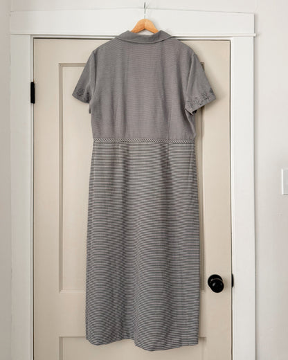 Vintage Black Button Maxi Dress