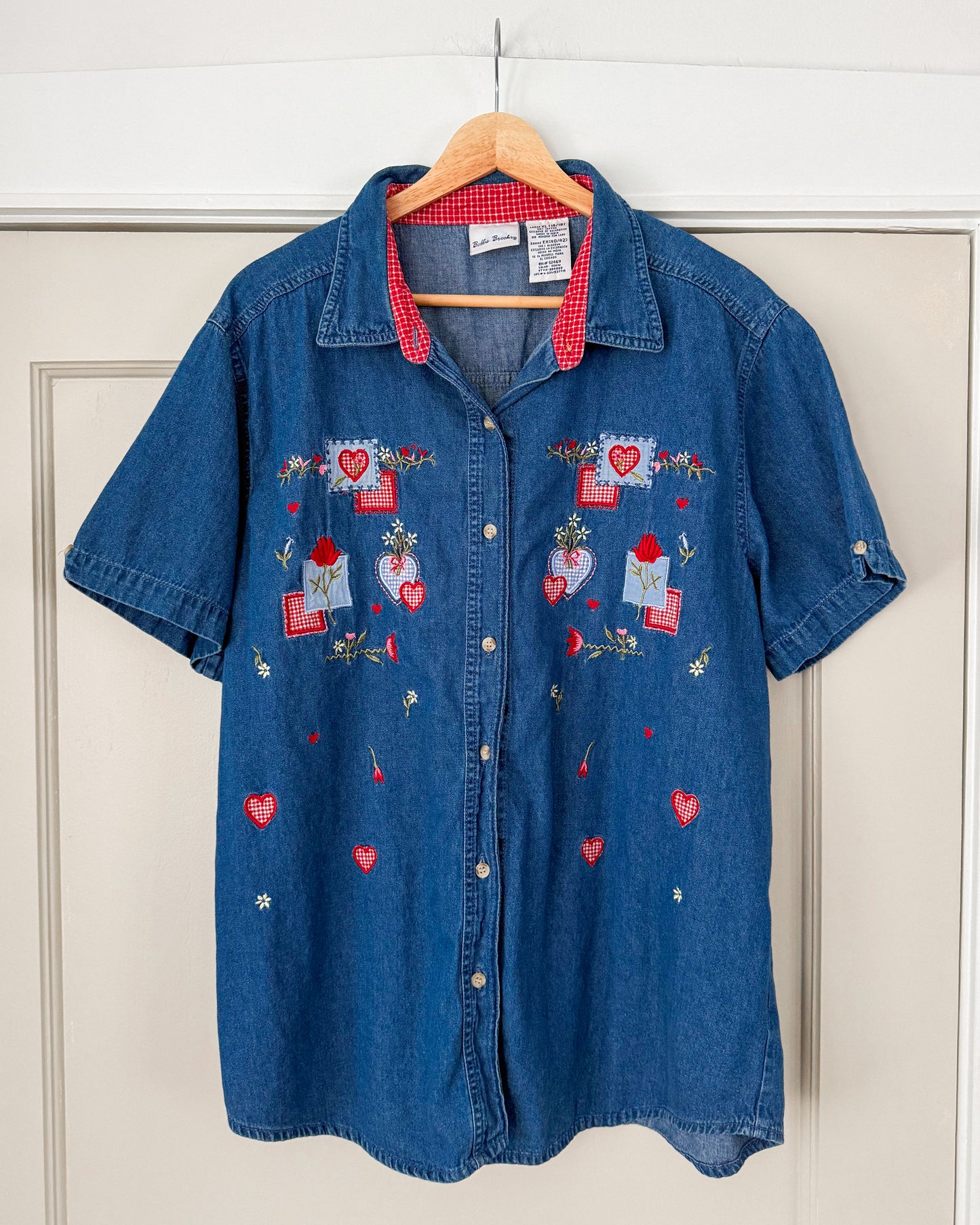 Vintage Embroidered Denim Button Down