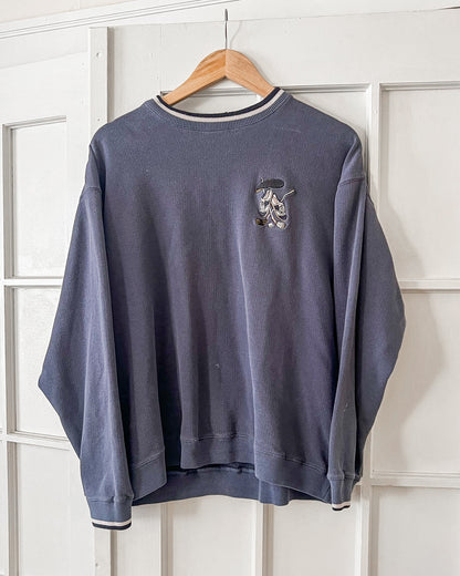 Blue Golf Embroidered Sweater