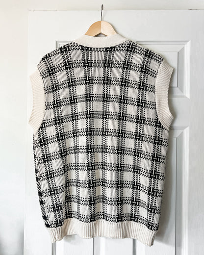 Plaid Knitted Vest