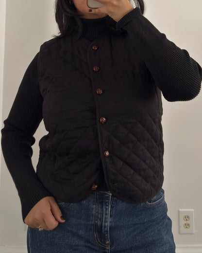 Black Quilted Vest