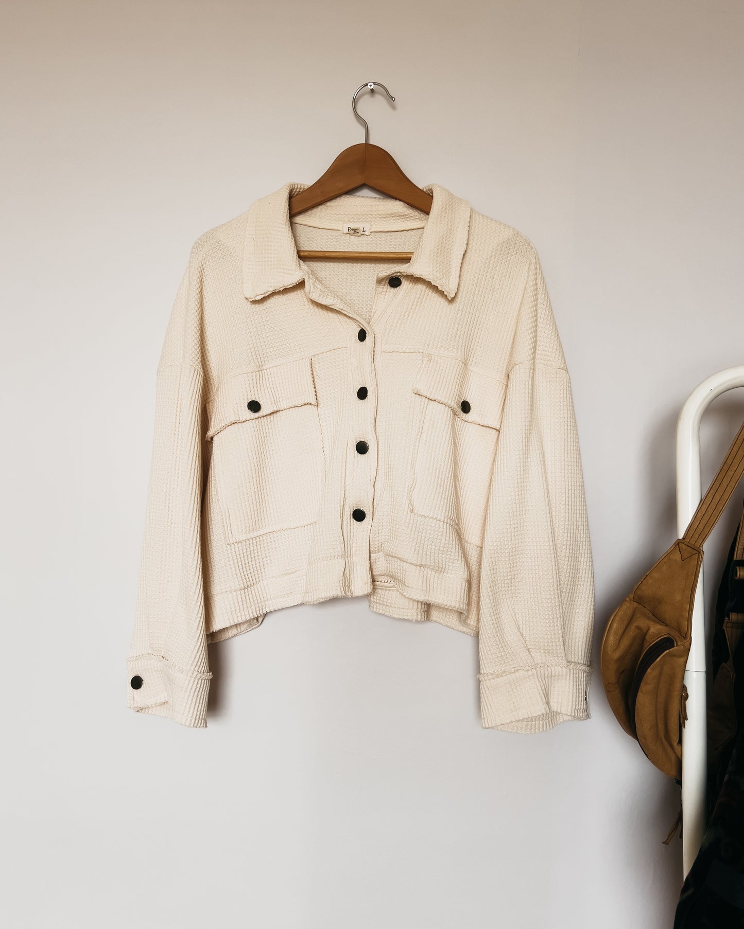 POL Waffle Knit Cropped Jacket