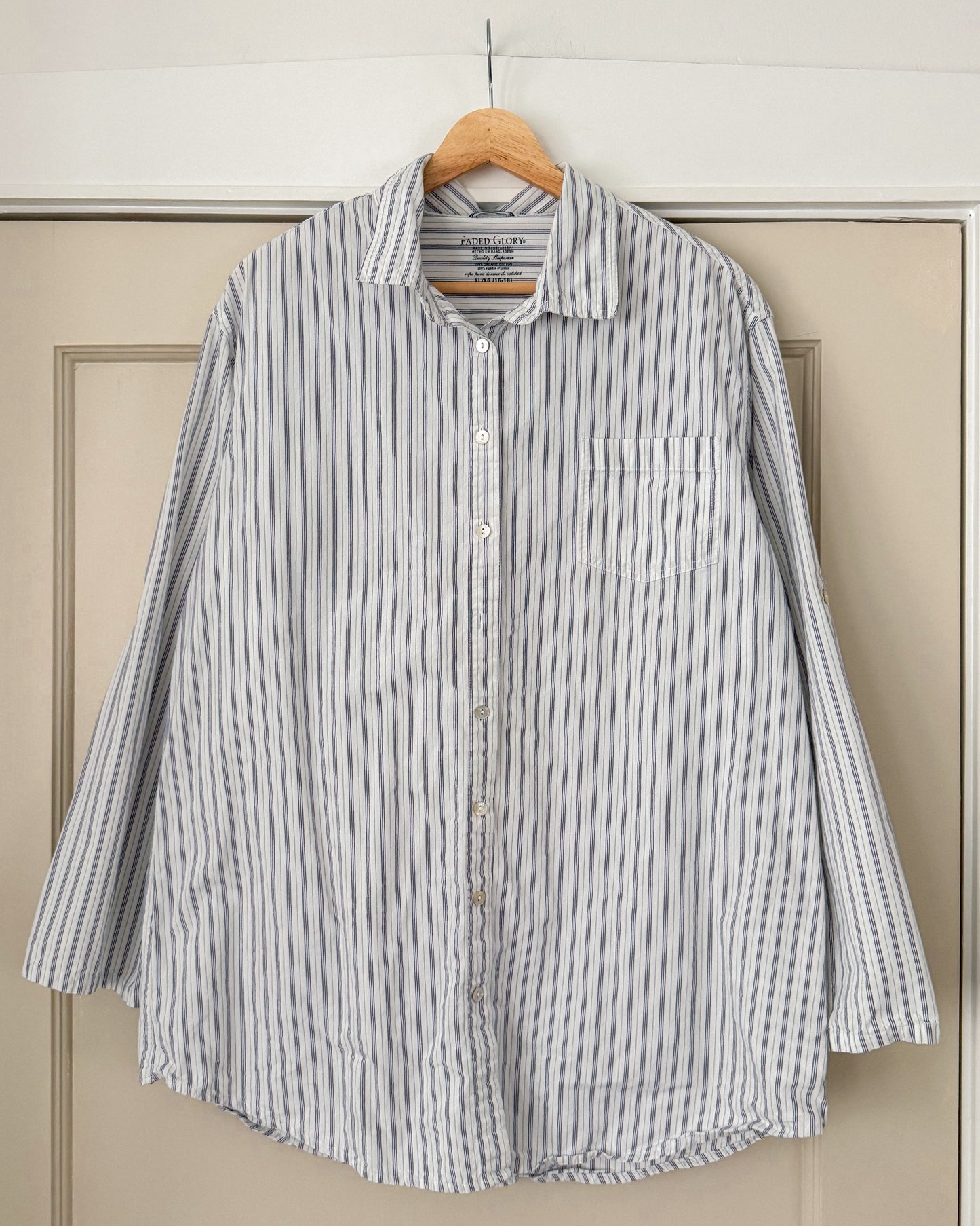 Cotton Striped Button Up Shirt