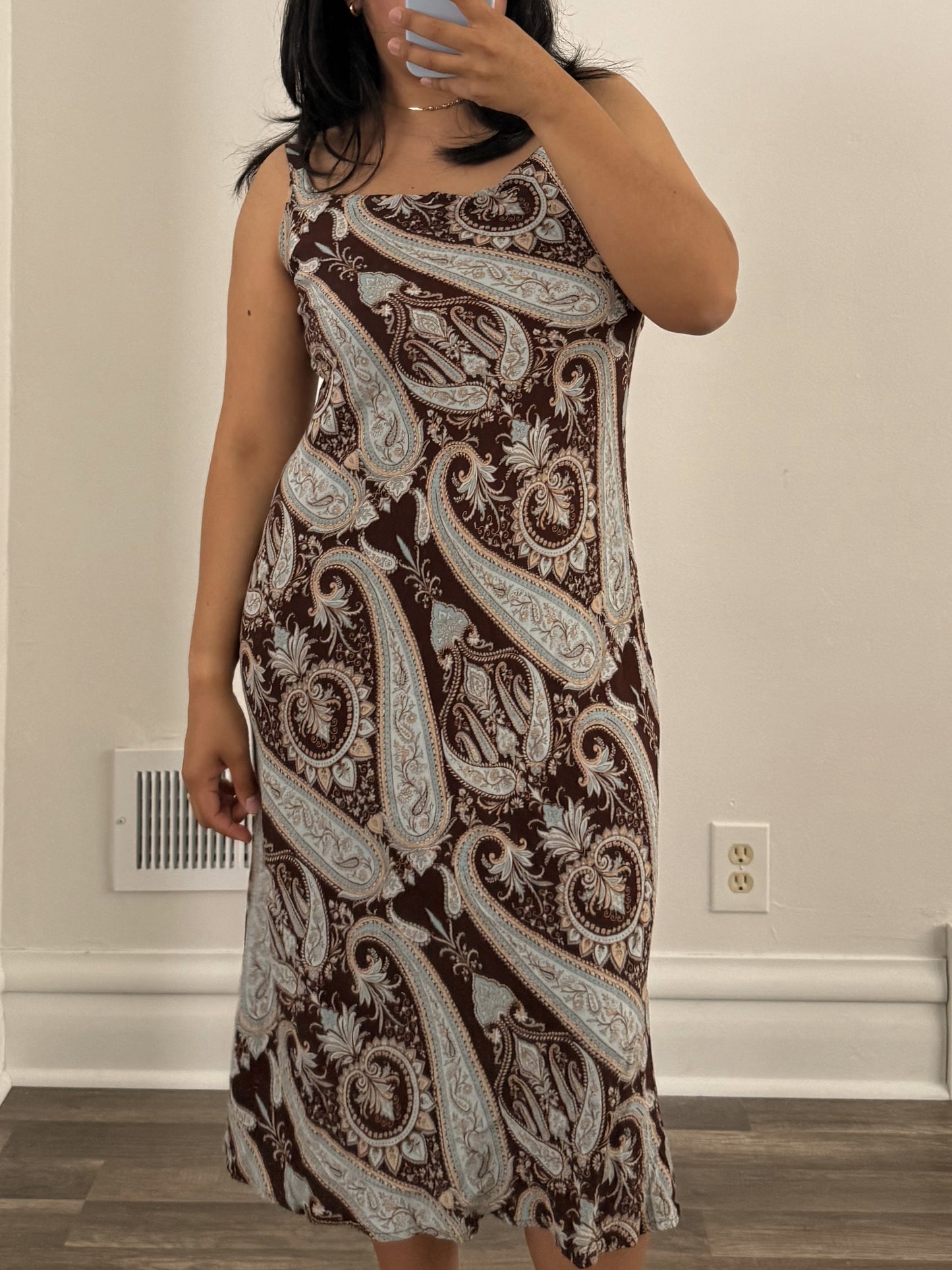 Vintage Paisley Midi Dress