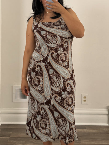 Vintage Paisley Midi Dress