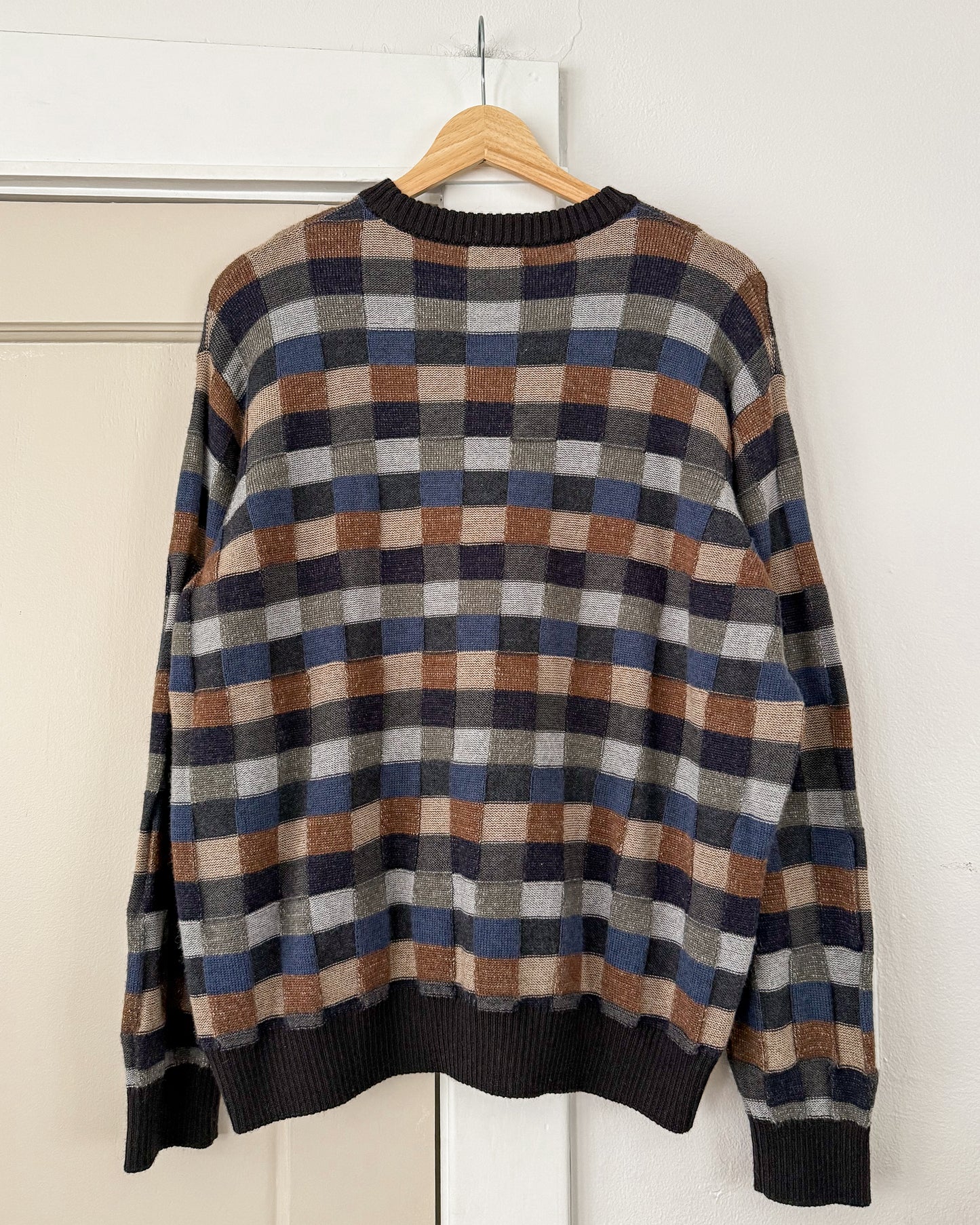 Checkered Knitted Sweater