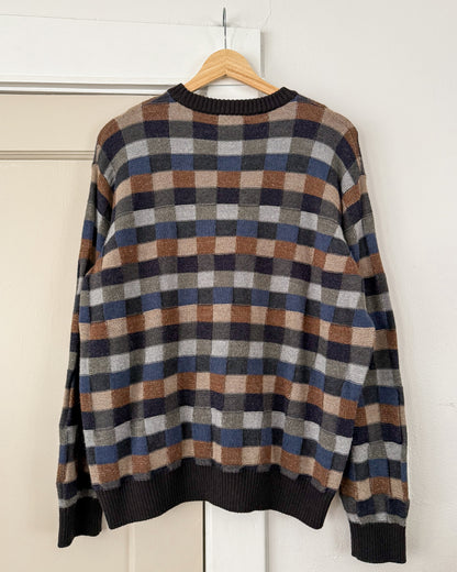 Checkered Knitted Sweater