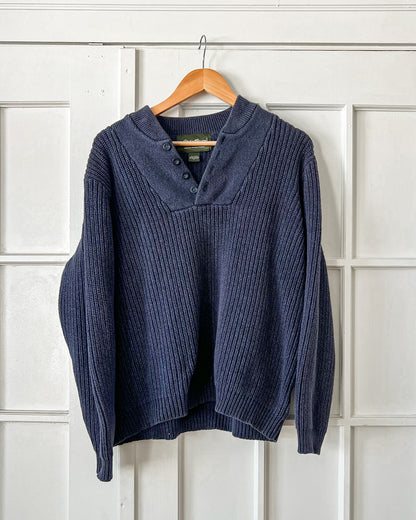 Navy Knitted Henley