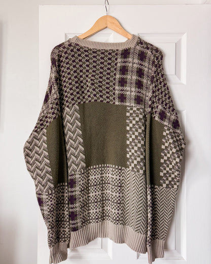 Multi Patchwork Knitted Sweater