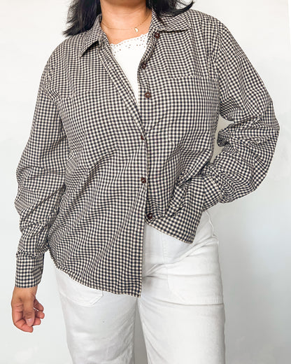 Gingham Long Sleeve Button Up