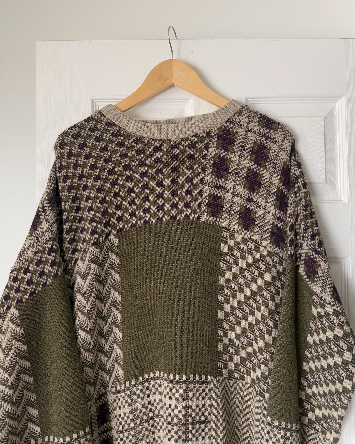 Multi Patchwork Knitted Sweater