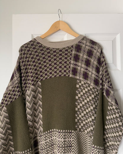 Multi Patchwork Knitted Sweater