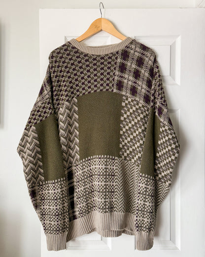 Multi Patchwork Knitted Sweater