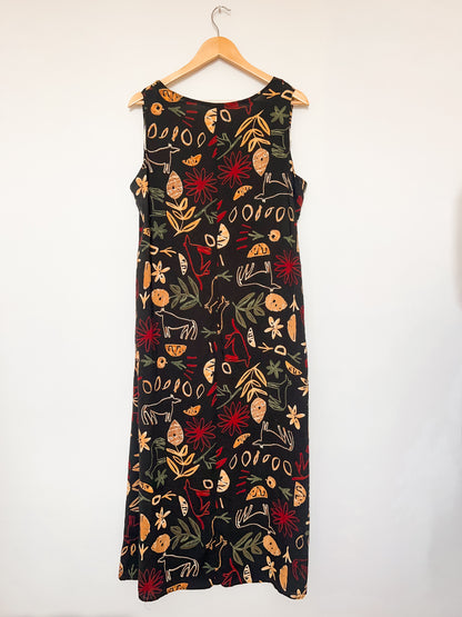Vintage Patterned Maxi Dress