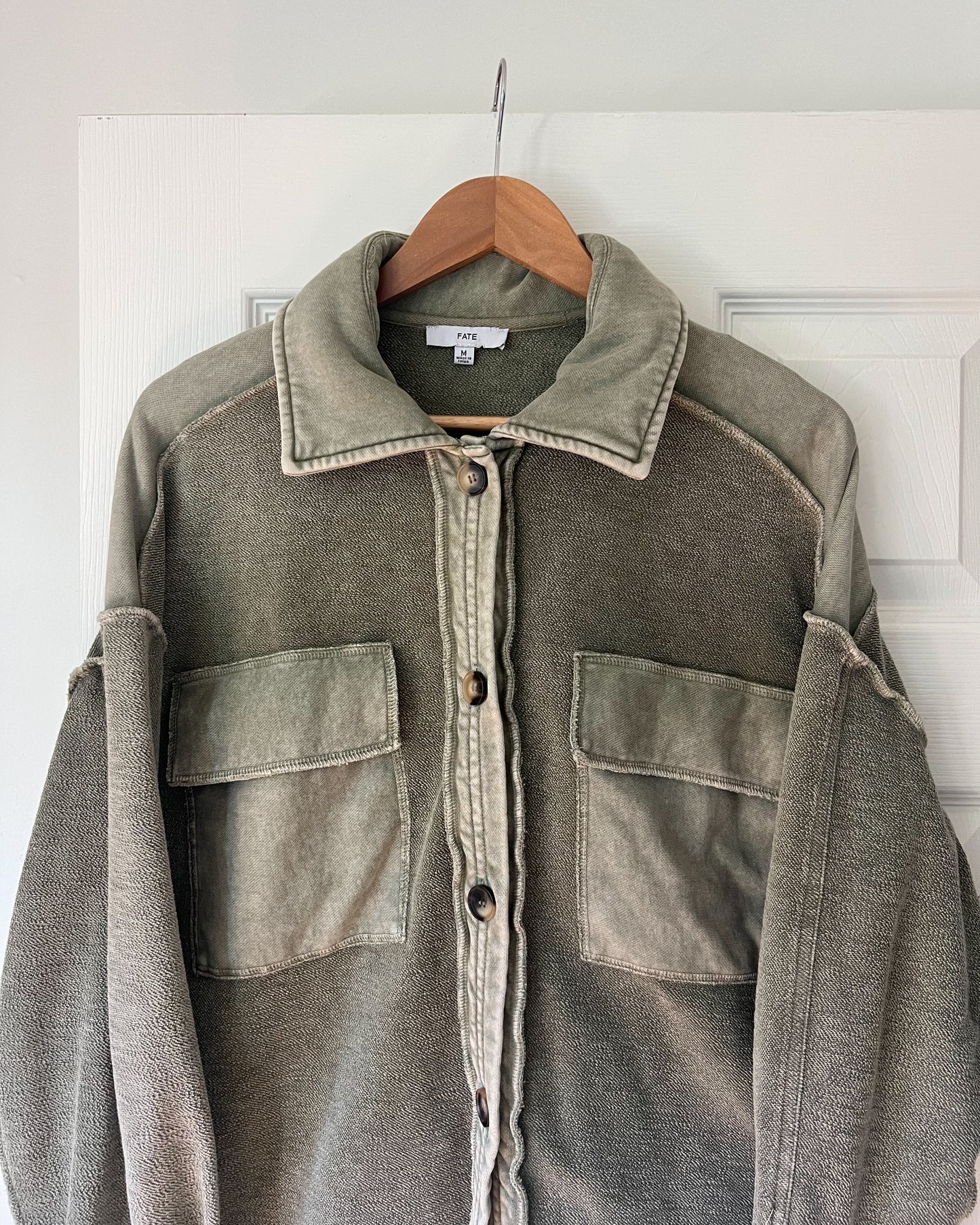Green Textured Shacket