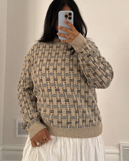 Basketweave Knitted Sweater