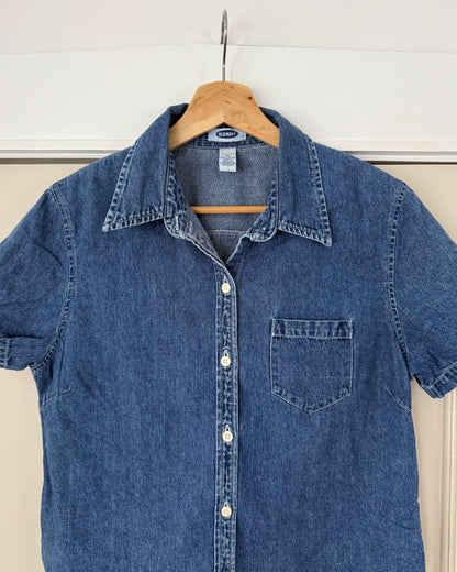 Old Navy Denim Short Sleeve Button Down Shirt