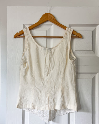 Vintage Cream Eyelet Tank Top
