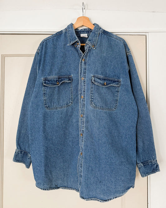 Denim Long Sleeve Button Up Shirt
