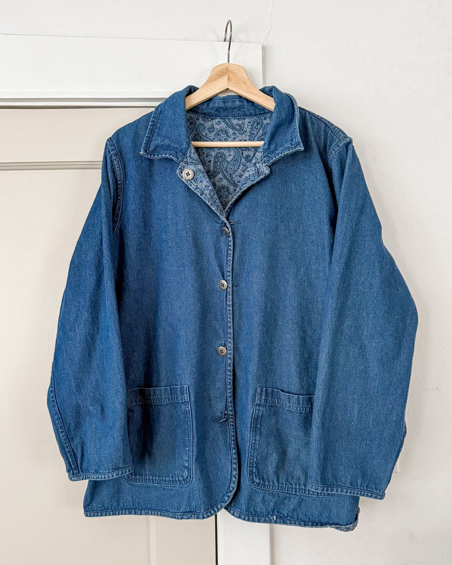 Denim Paisley Reversible Jacket