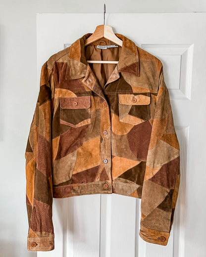 Patchwork Suede Leather Jacket