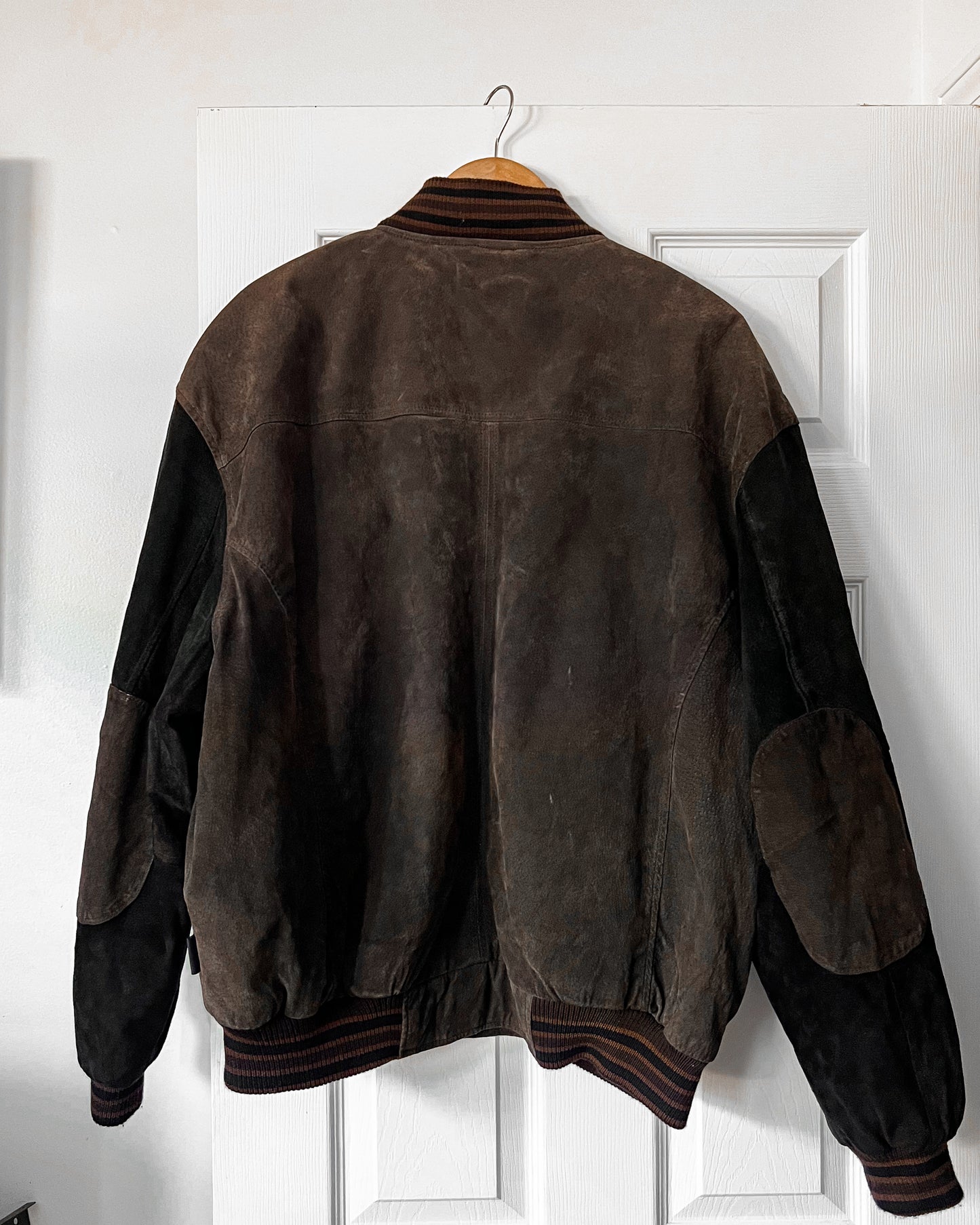 Leather Suede Varsity Bomber Jacket