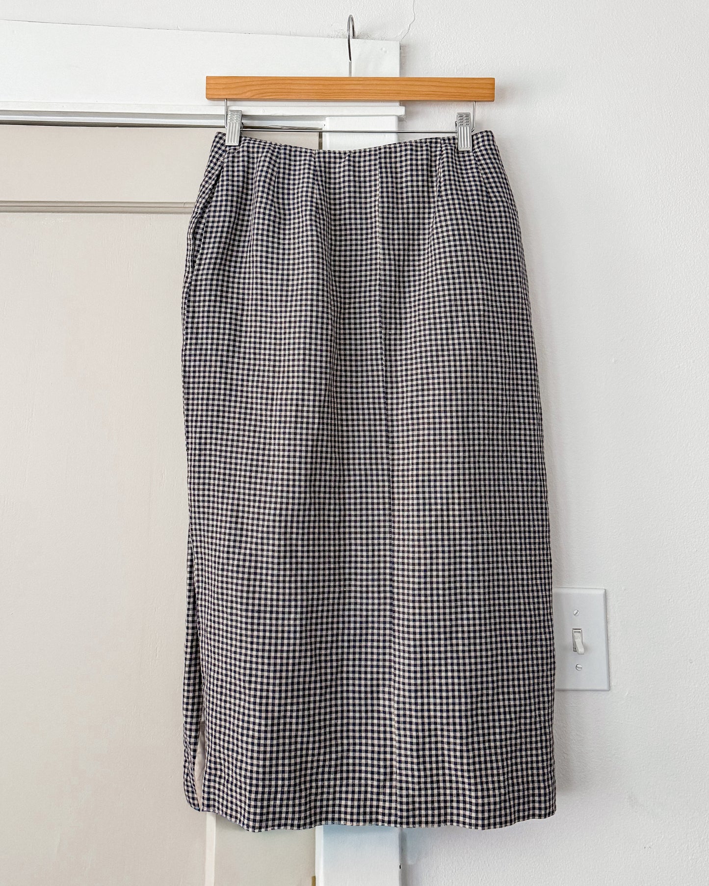 Navy Plaid Skirt