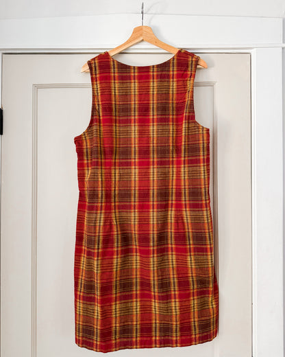 90’s Orange Plaid Dress