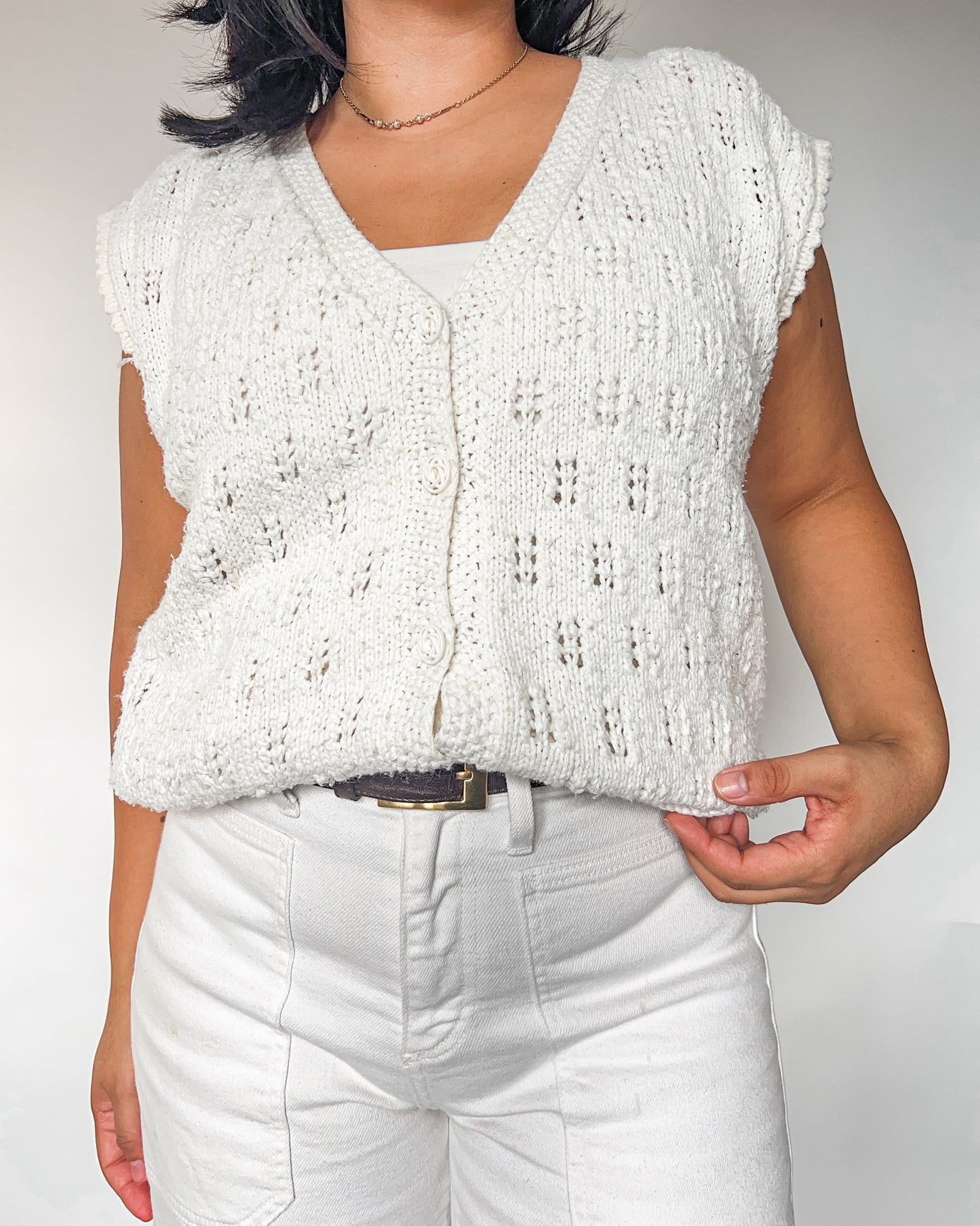 White Knitted Vest