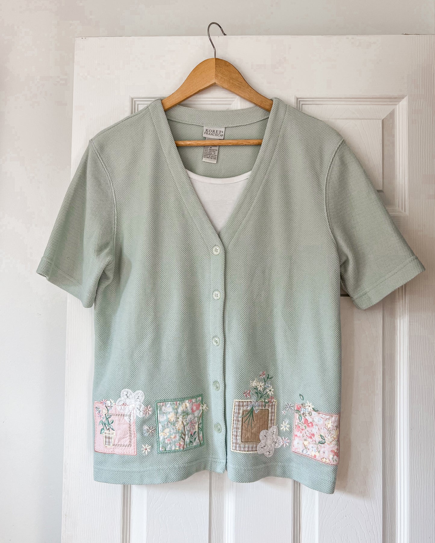 Mint Green Patchwork Blouse