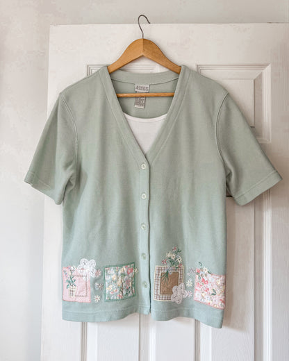 Mint Green Patchwork Blouse