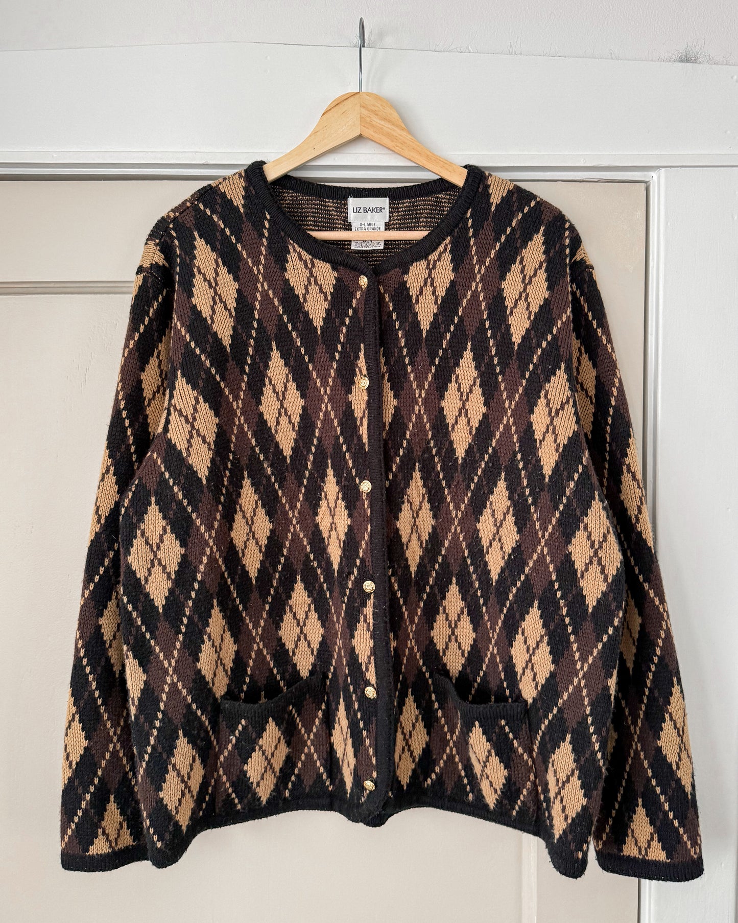 Vintage Diamond Patterned Cardigan