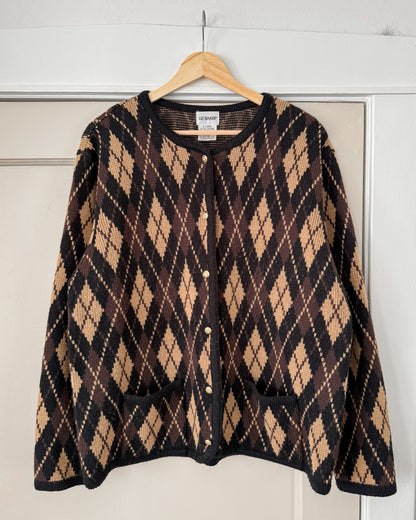 Vintage Diamond Patterned Cardigan