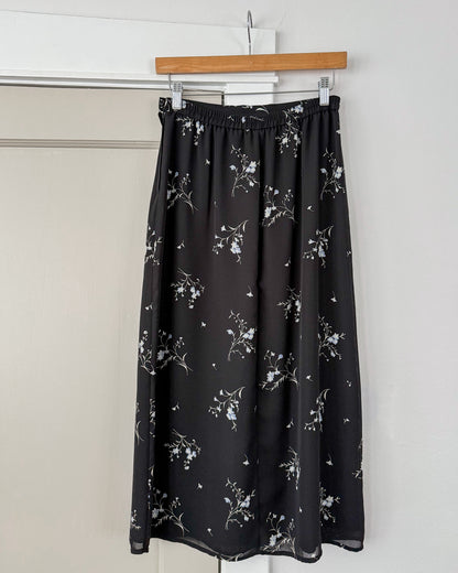Vintage Black Floral Skirt