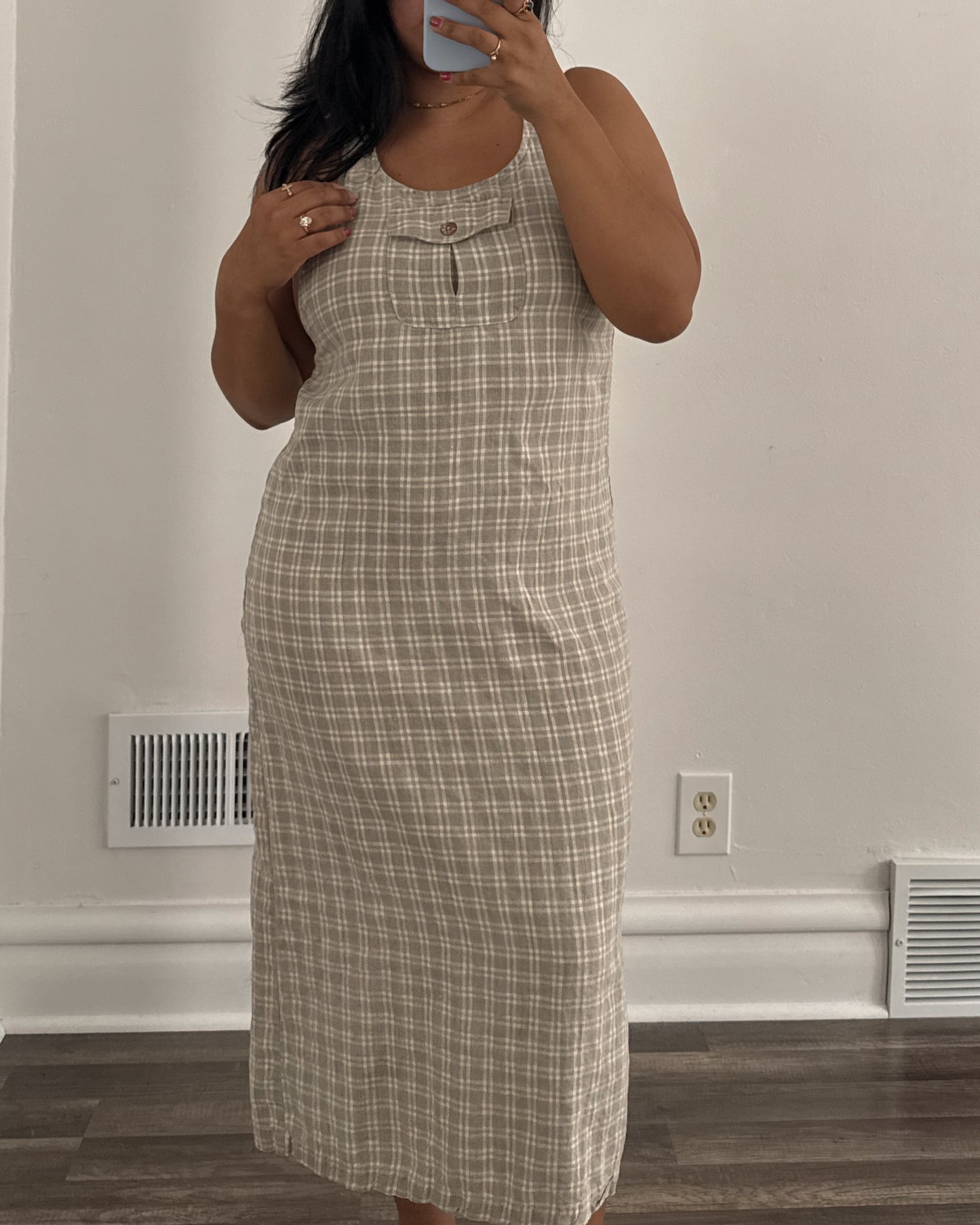 90’s Linen Plaid Dress