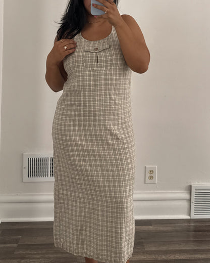 90’s Linen Plaid Dress