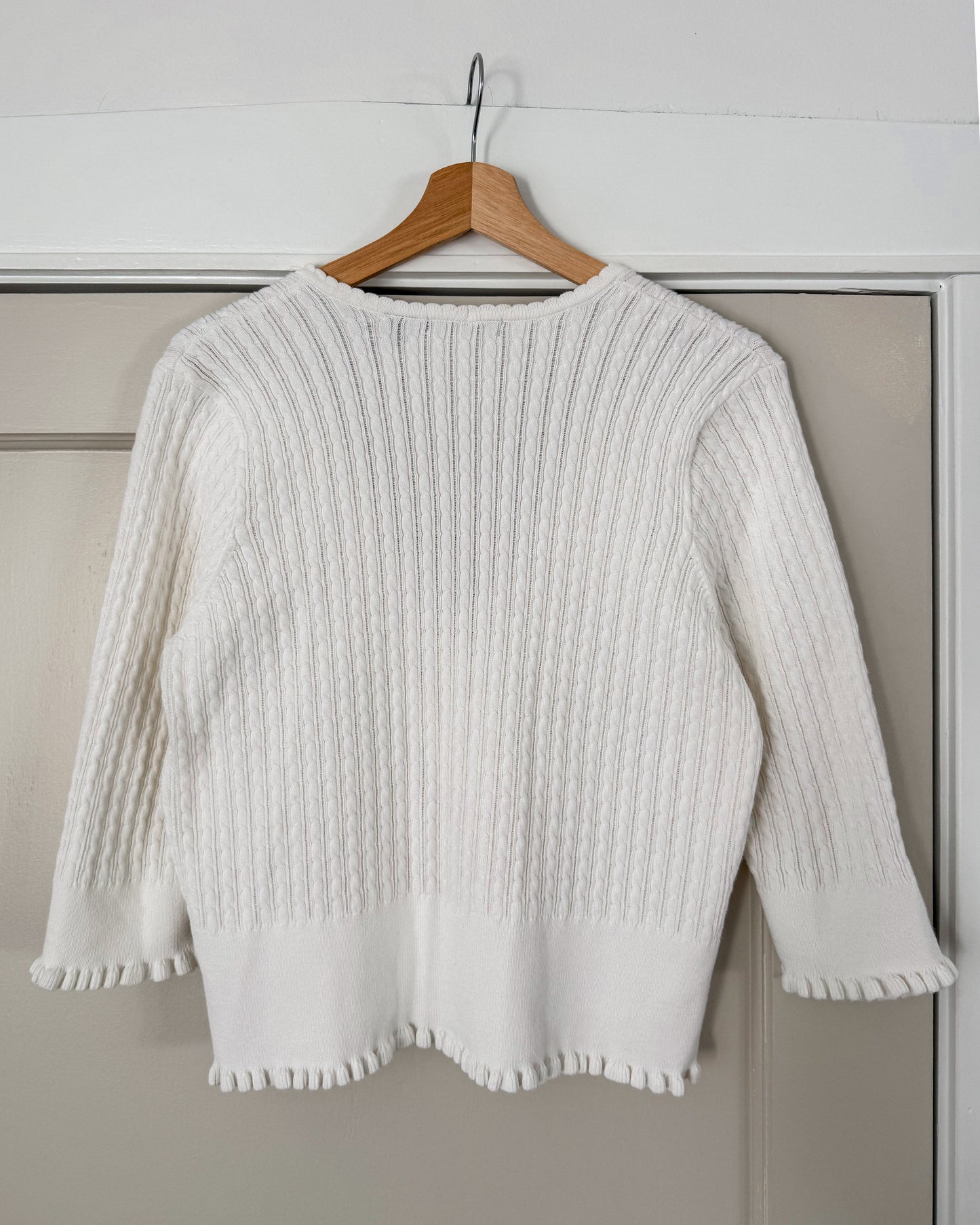 Jeanne Pierre White Cardigan