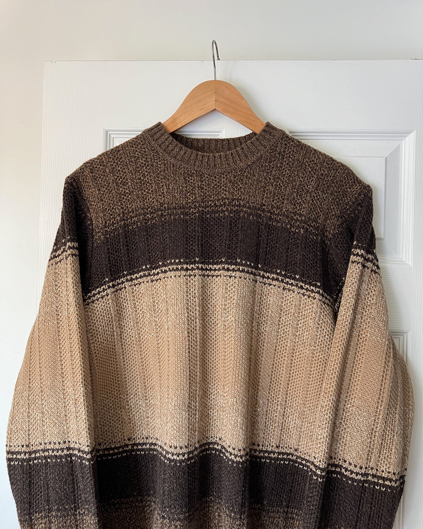 Brown Striped Knitted Sweater